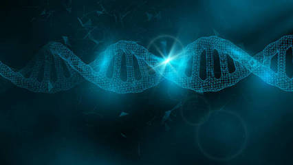 epps 10。向量例證分子結構科學背景。保健醫學3d 例證。帶藍色細胞或原子的化學背景。核生物技術, dna 配方研究